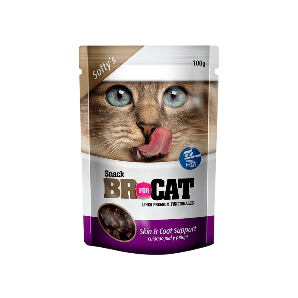 BR FOR CAT SNACKS PARA GATOS CUIDADO PIEL Y PELAJE SKIN & COAT DE 100G