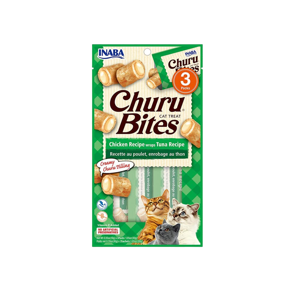 CHURU GATO BITES CHICKEN RECIPE WRAPS TUNA RECIPE X 3UND(VERDE)