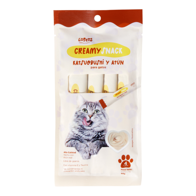 CREAMY SNACK KATSUOBUSHI Y ATUN X 60 GR LOPETS