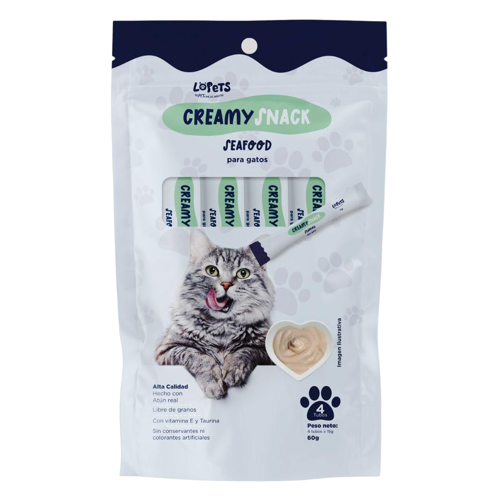 CREAMY SNACK SEAFOOD X 60 GR LOPETS