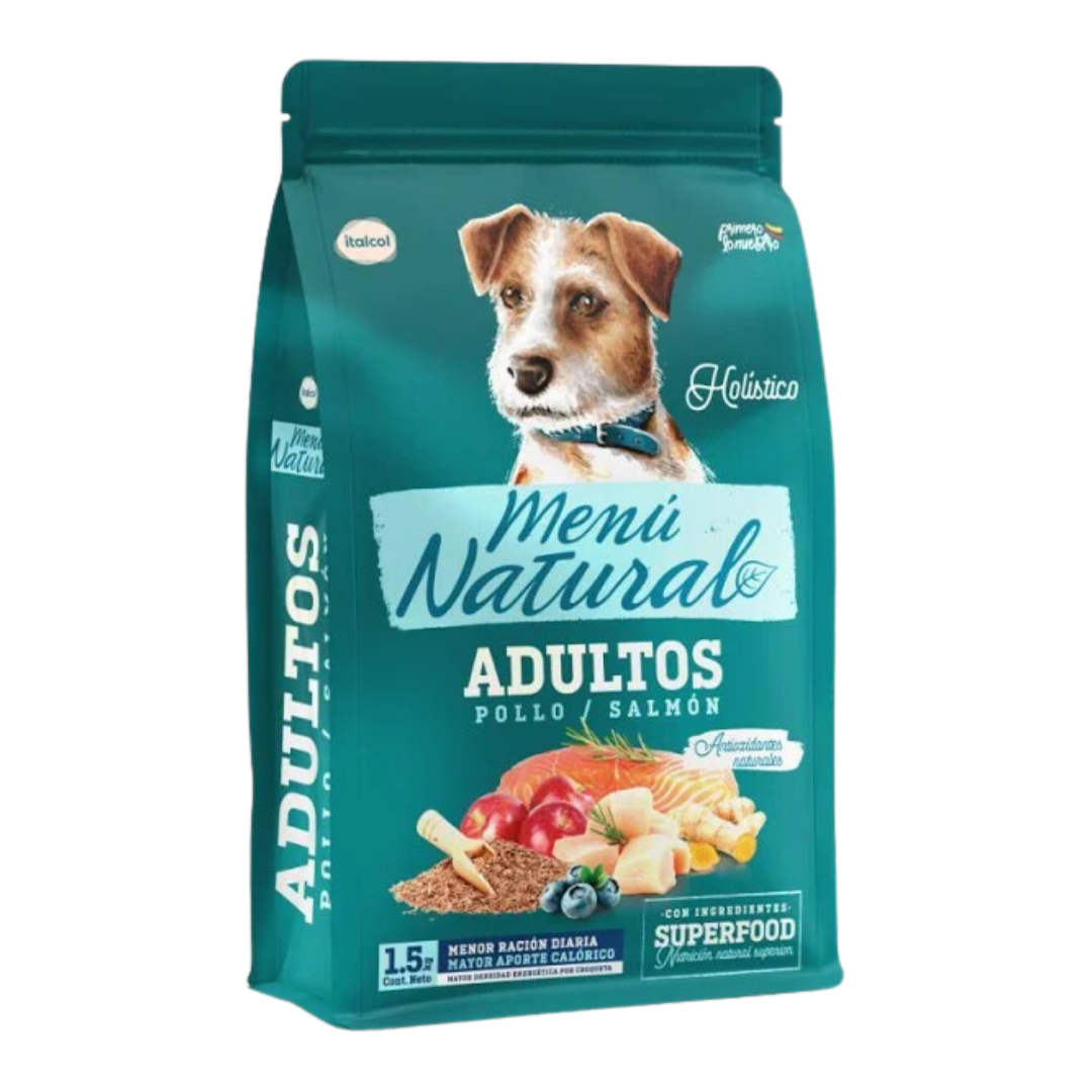 MENU NATURAL PERRO SABOR POLLO X 1.5KG (AZUL)