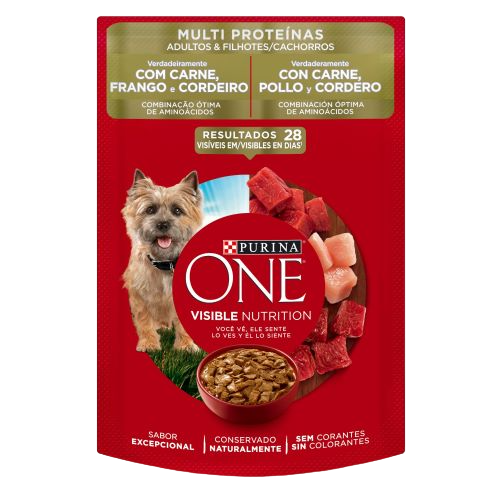 ONE SOBRE PERRO CARNE POLLO CORDERO X 85 GR