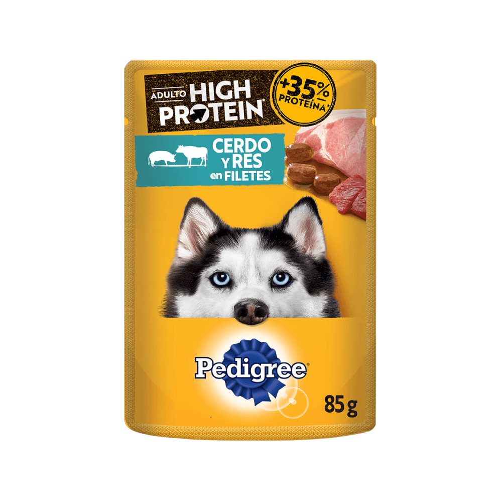 PEDIGREE SOBRE CERDO Y RES HIGH PROTEIN
