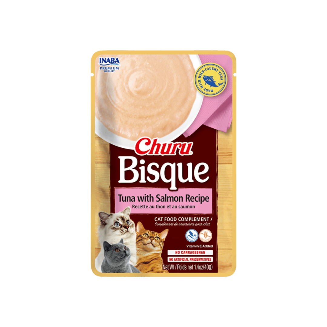CHURU BISQUE POUCH TUNA CON SALMON RECIPE X 40G