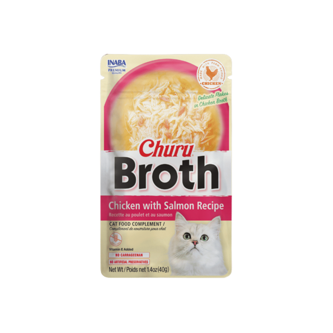 CHURU BROTH POUCH CHICKEN WITH SALMON RECIPE X 40G