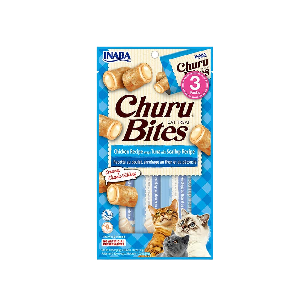 CHURU GATO BITES CHICKEN RICEP WRAPS TUNA WITH SCALLOP X 3UND (AZUL CLARO)