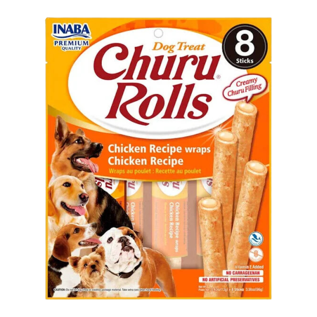 CHURU PERRO ROLLS X 8UND CHICKEN 