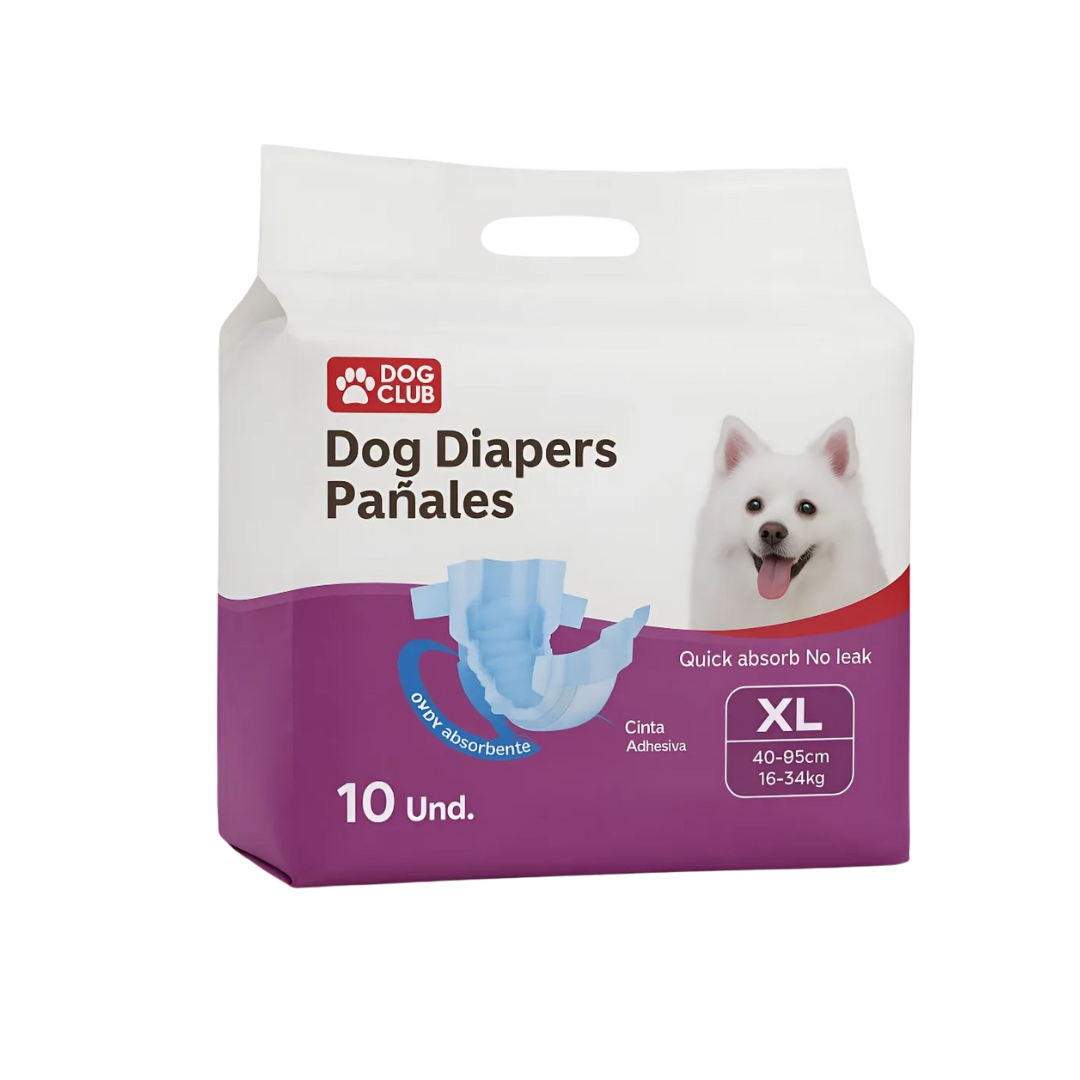 PAÑAL PARA MASCOTA BOLSA X 10 UND