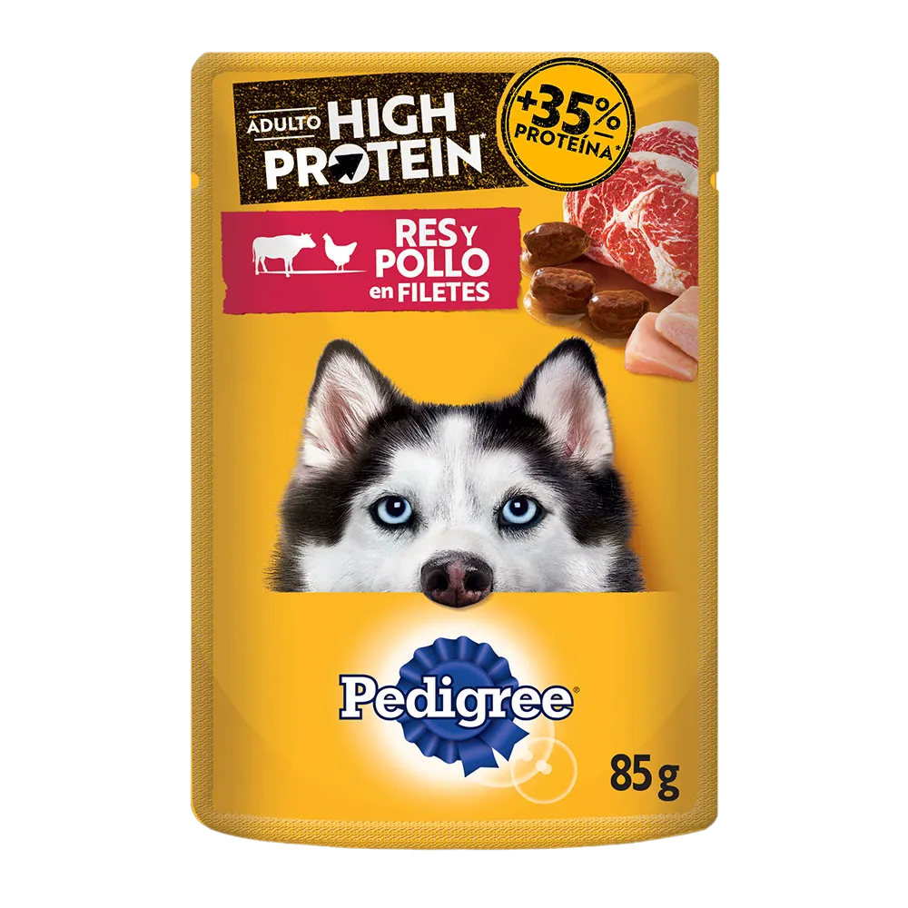 PEDIGREE SOBRE RES Y POLLO HIGH PROTEIN
