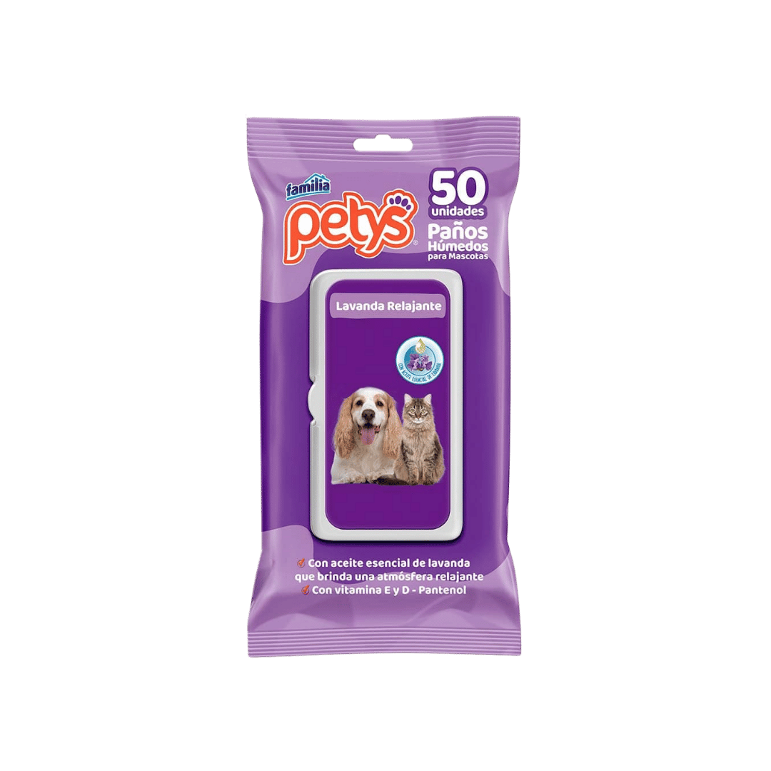 PETYS PAÑOS HUMEDOS DE LAVANDA X 50 UND