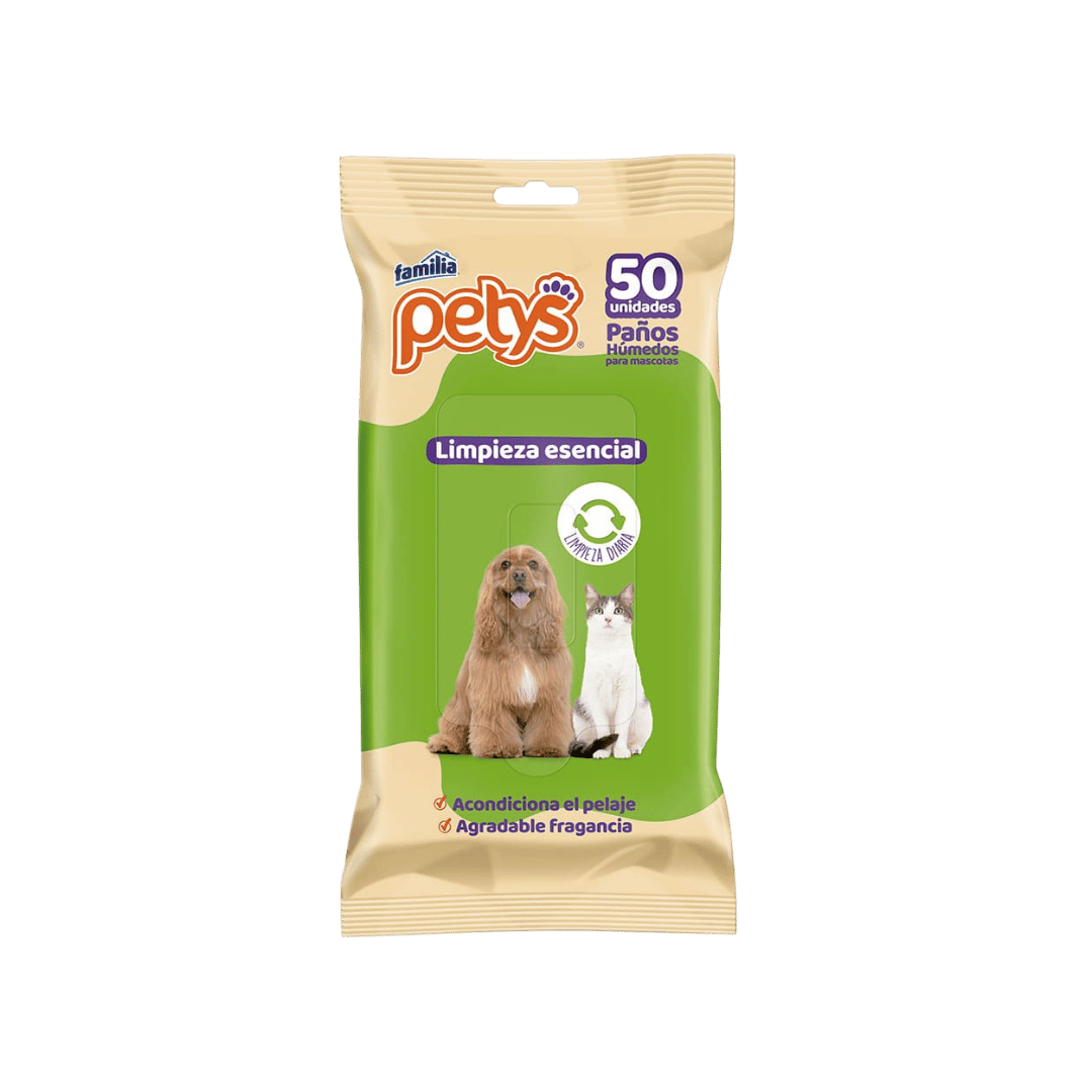 PETYS PAÑOS HUMEDOS ESENCIAL X 50 UND